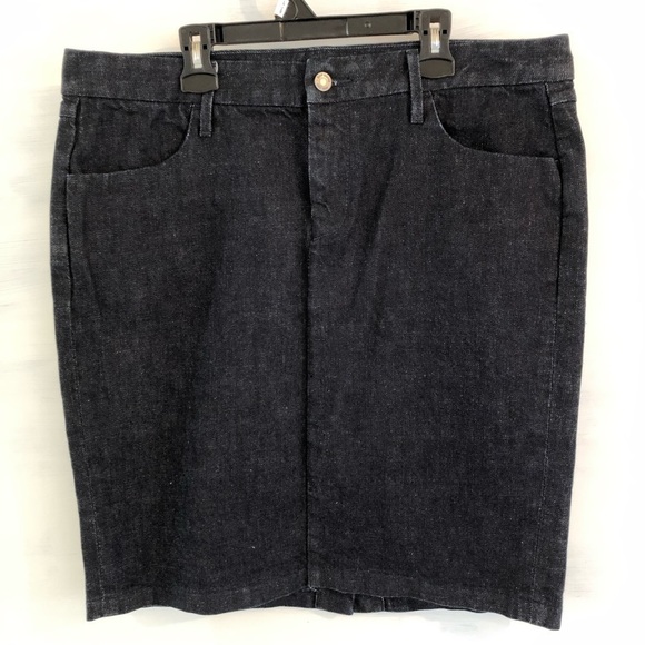 GAP 1969 Jean skirt Front zipper Dark wash Navy skirt high waisted denim Size 31 - Picture 1 of 6